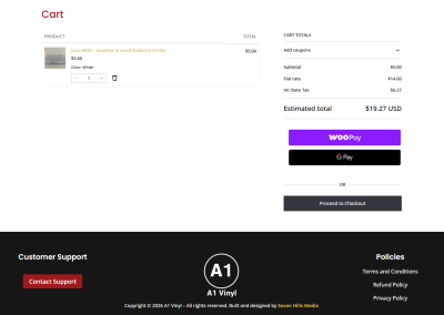 Web Design - A1 Vinyl eCommerce Website Build - Seven Hills Media