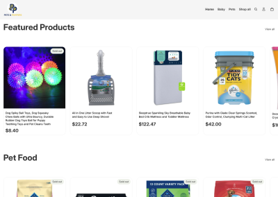 Pets & Pampers - Basic Ecommerce Website - Seven Hills Media