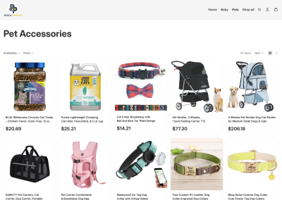 Pets & Pampers - Basic Ecommerce Website - Seven Hills Media